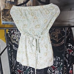 Plum Pretty Sugar Cream and Gold Off-Shoulder Blouse